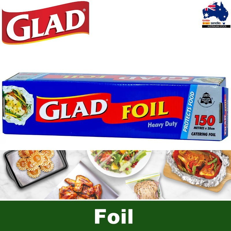 GLAD Aluminium Catering Foil Heavy Duty 150M x 30cm Grilling, Roasting, Baking