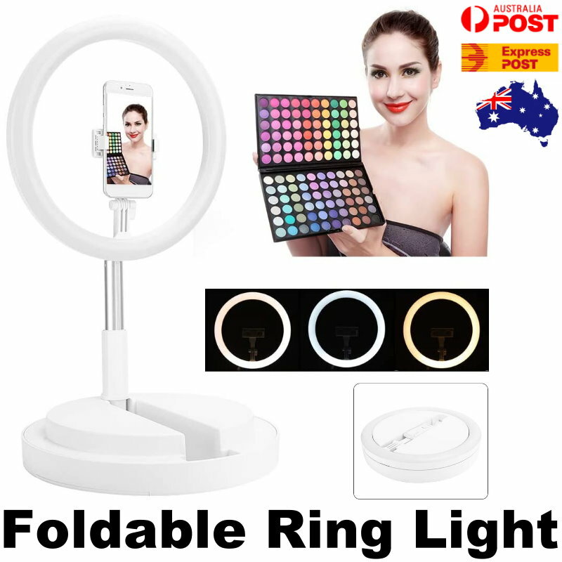 TEQ Y2 Foldable 11" LED Ring Light 3 Colour Modes w/ Base for iPhone & Android