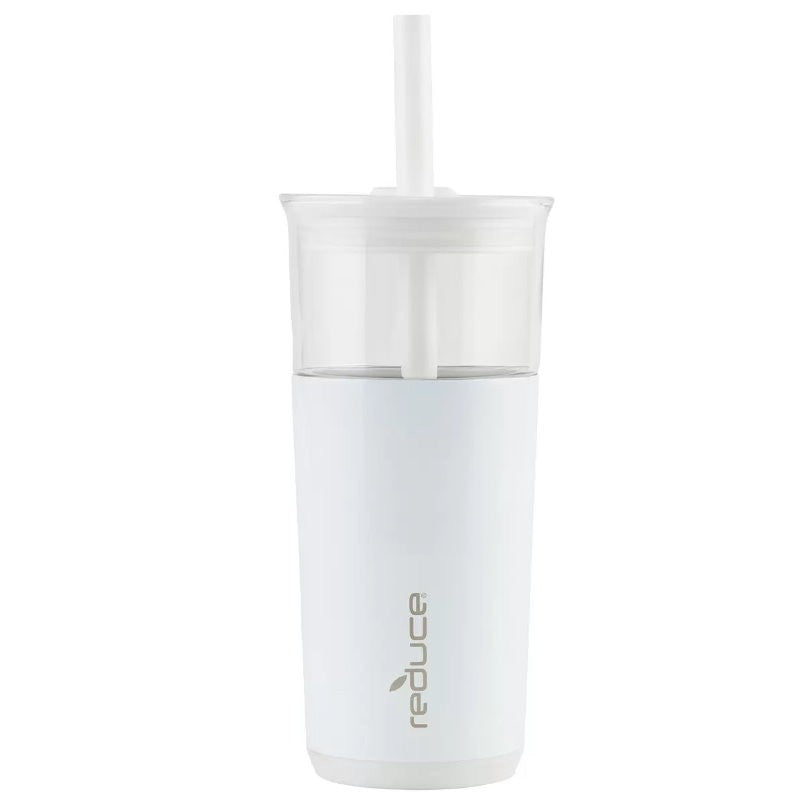 REDUCE Aspen 20oz 590ml Vacuum Insulated Glass Tumbler w/ Lid & Extra Wide Straw