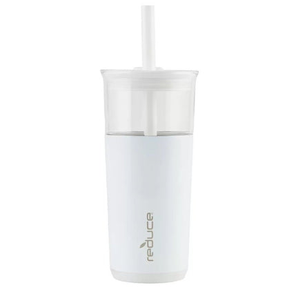 REDUCE Aspen 20oz 590ml Vacuum Insulated Glass Tumbler w/ Lid & Extra Wide Straw