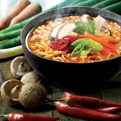 Nongshim Korea Instant Bowl Noodle Soup Hot & Spicy Flavour 100gx 12 Bowls 1.2kg