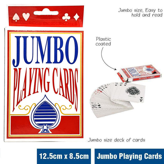 Jumbo Large Size Deck Poker Playing Game Card Party Games Large Print 12.5x8.5cm