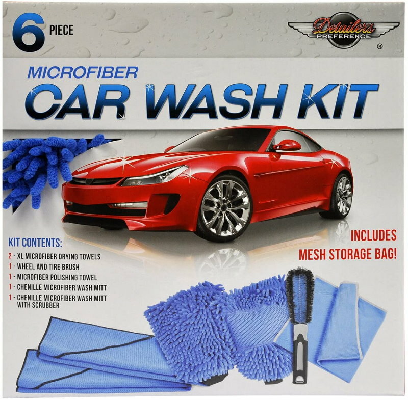 Detailer's Perference 6PC Professional Ultimate Microfiber Car Wash & Detail Kit