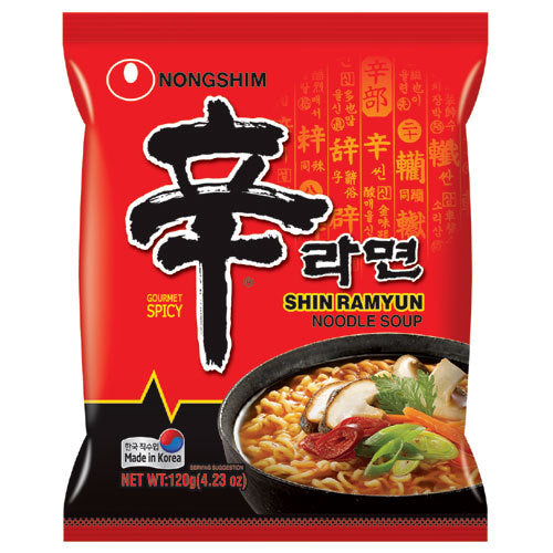 Nongshim Shin Ramyun Instant Noodle Soup Gourmet Spicy Noodle Box Bulk 20 x120g