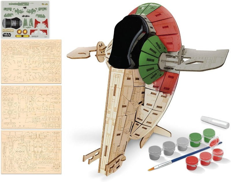 Star Wars Wood Worx The Mandalorian Bobba Fett's Starfighter 3D Wooden Model Kit