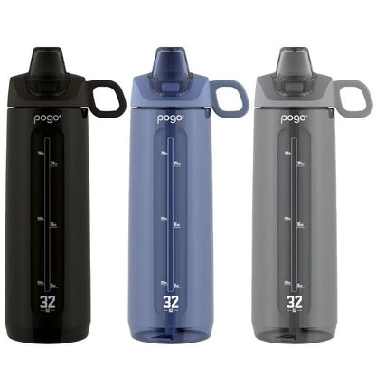 Pogo Tritan Water Bottle with Soft Straw 946 ml (32 oz) - Leakproof, BPA-Free