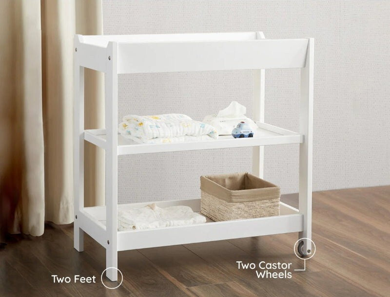 Boori 3 Tier Changer Wood Nursery Multifunctional Changing Table for Newborns