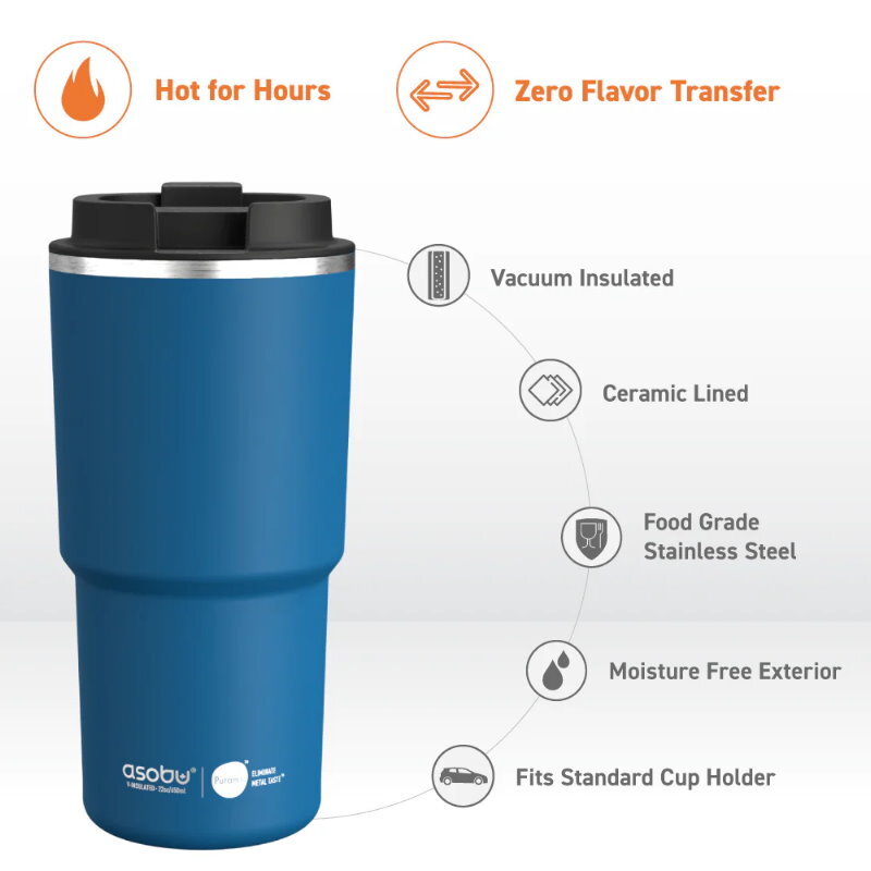 Asobu 650ml Puramic Pick Me Up & Go Coffee Travel Mug Vaccum Isolated Tumbler