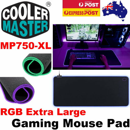 Cooler Master MP750-XL Extra Large 94x38cm RGB Soft Gaming Mouse Pad Mat