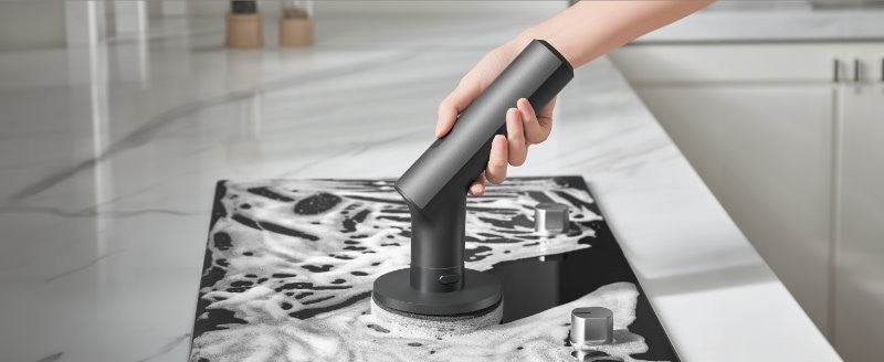 HOTO Cordless Electric Spin Scrubber Adjustable Angles with 6 Brush Heads