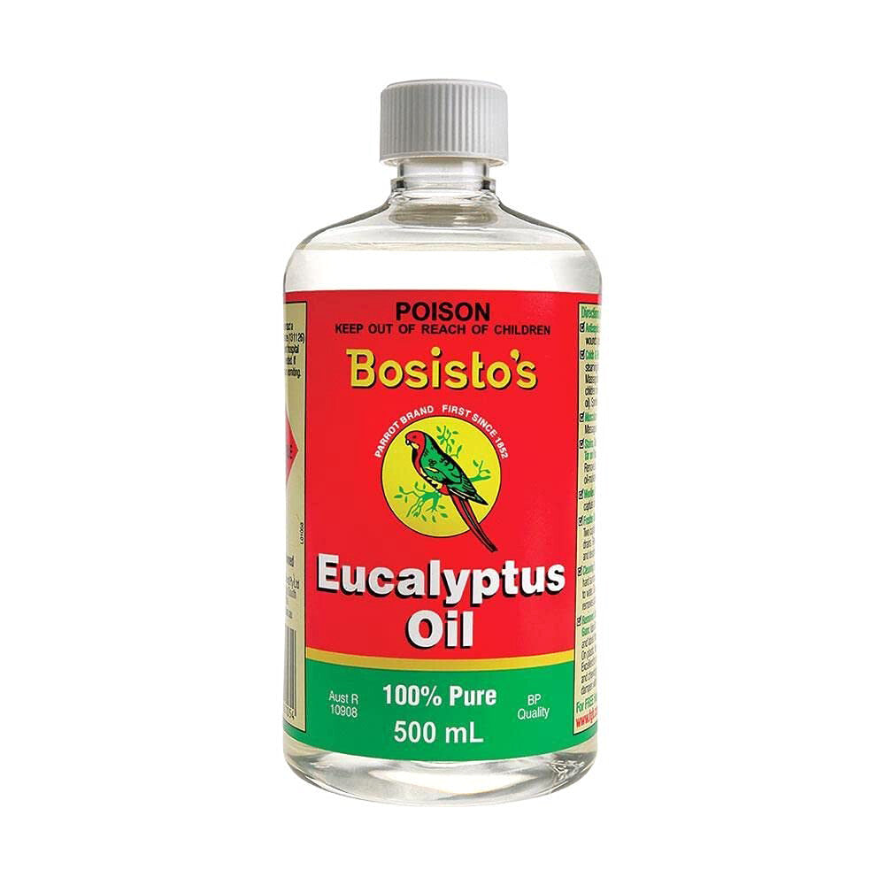 Bosisto's 100% Pure Eucalyptus Oil Aches Pains Cold & Flu Natural Remedies 500ml