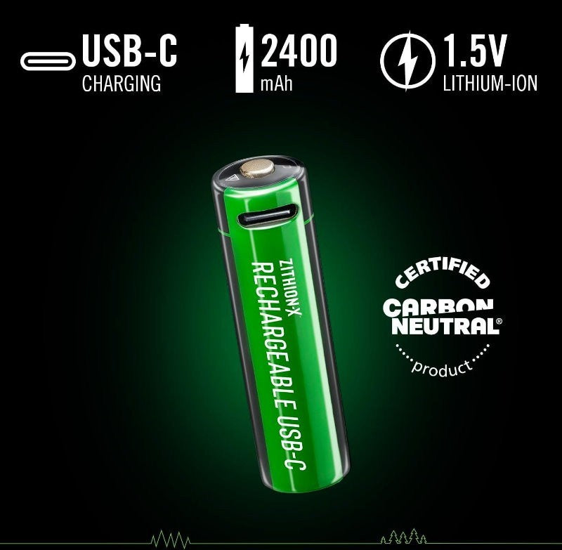 COAST 8 Battery Pack ZITHION-X AA/AAA USB-C Rechargeable Lithium Batteries