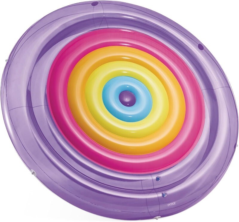 Intex Rainbow Fiesta Island Pool Float 201 x 24cm XL Inflatable Water Lounge