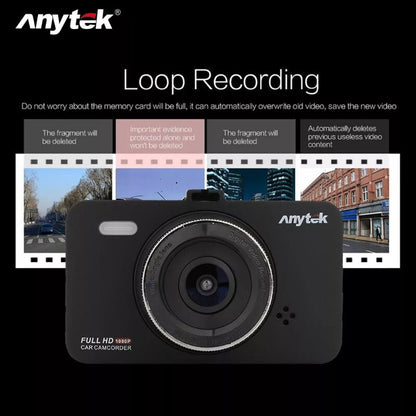 Anytek A78 Car Dash Cam Full HD 1080P Car DVR 170° w/ 24 Hour Parking Monitoring