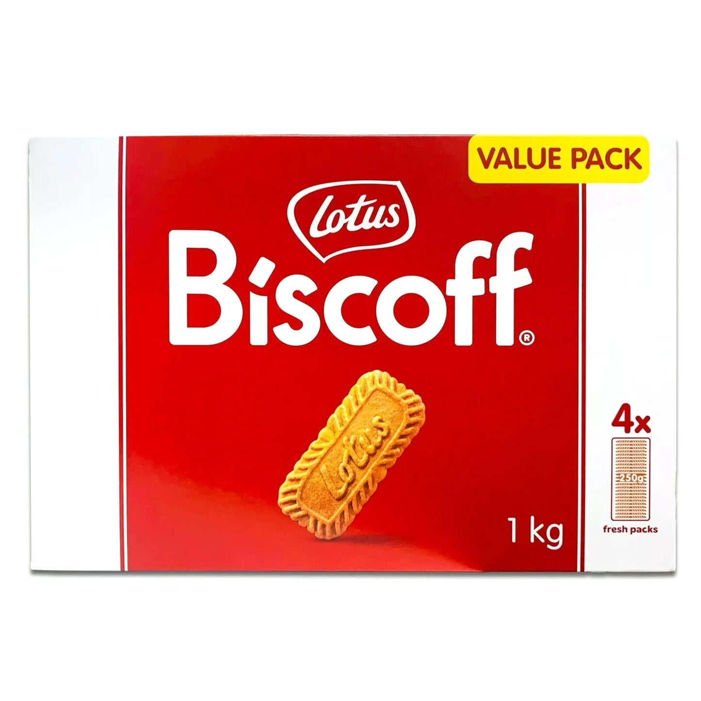 1Kg Lotus Biscoff Caramelised Biscuit Tea Break School Lunch Coffee Snack 4x250g