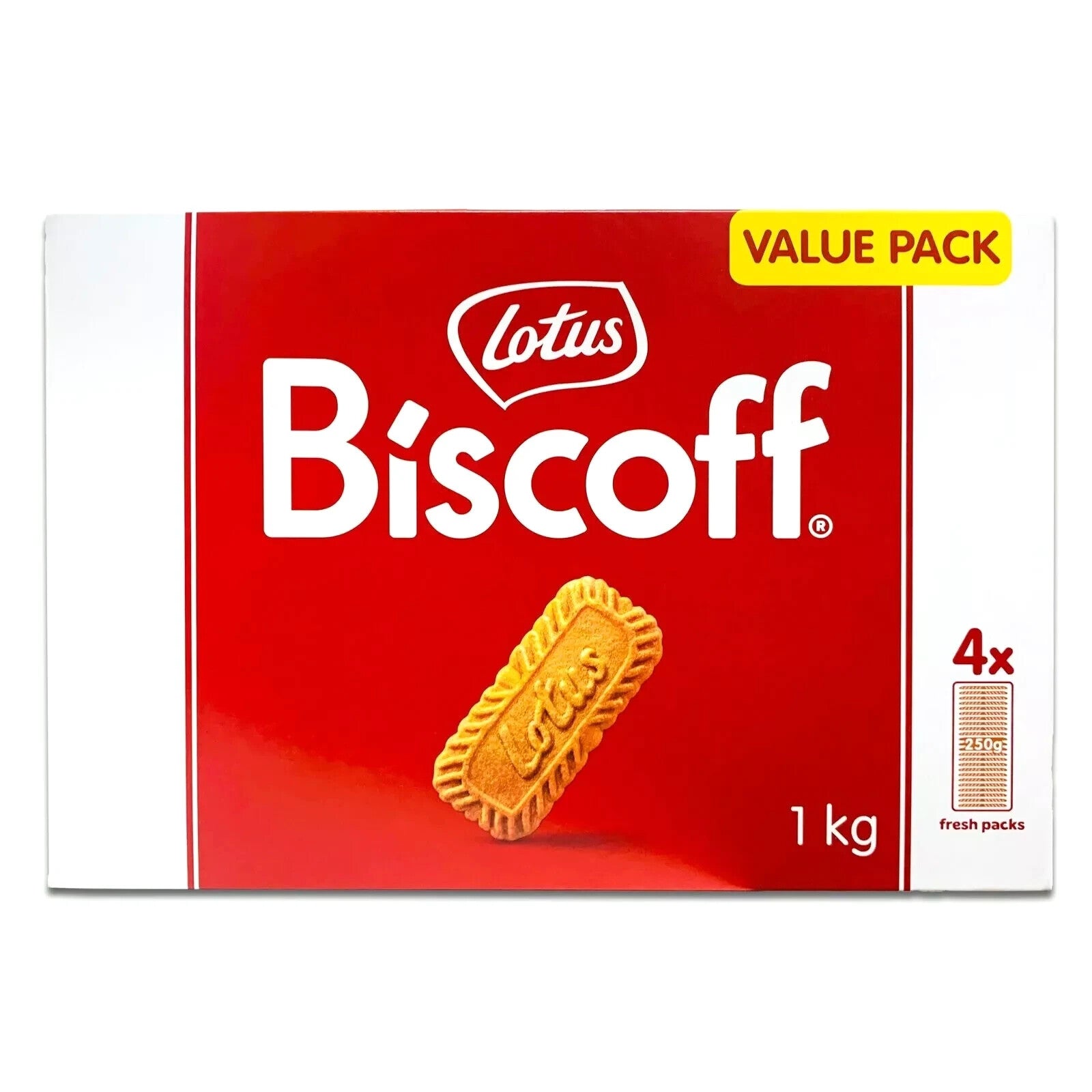 1Kg Lotus Biscoff Caramelised Biscuit Tea Break School Lunch Coffee Snack 4x250g