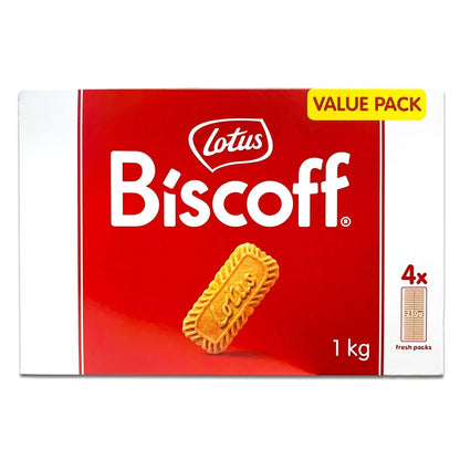 1Kg Lotus Biscoff Caramelised Biscuit Tea Break School Lunch Coffee Snack 4x250g