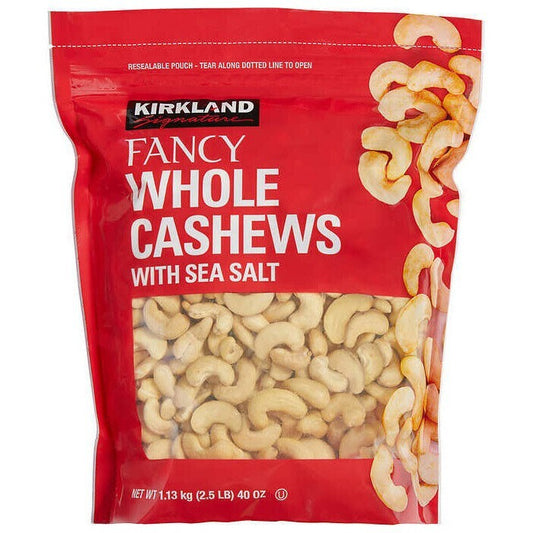 Whole Premium Quality Cashews Sea Salt Nuts Vegan Kid School Lunch Snack 1.13Kg