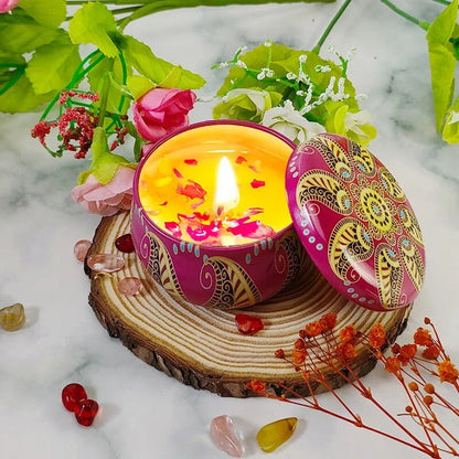 4-Pack Scented Candles Folk Style Aromatic Soy Wax Candle Gift Set 4 x 2.5 oz