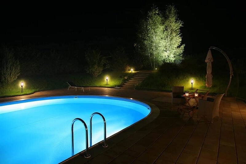 ProGlo IP65 Indoor/Outdoor LED Flame Effect Torch w/ Spike, Stand & USB Charging