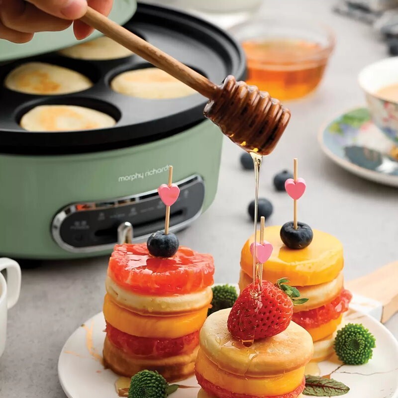 Morphy Richards Round Multi Function Grill Pan Electric Cooking Pot 1.8L Green