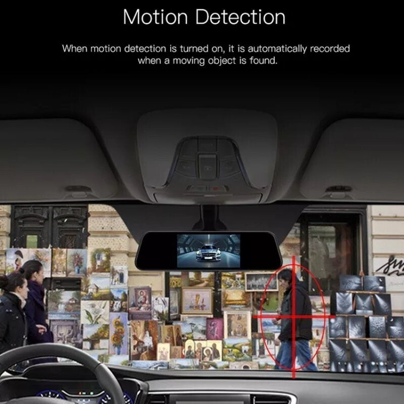 Anytek T600 10" Mirror Mounted Front & Rear Dash Camera Kit w/ Parking Monitor