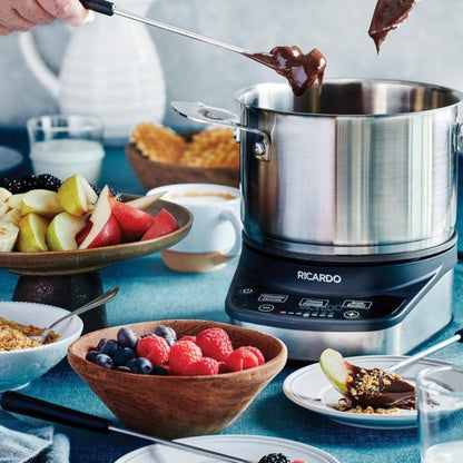 Ricardo 11 Pieces Electric Fondue & Hot Pot Set 3L with 8 Color-Coded Forks