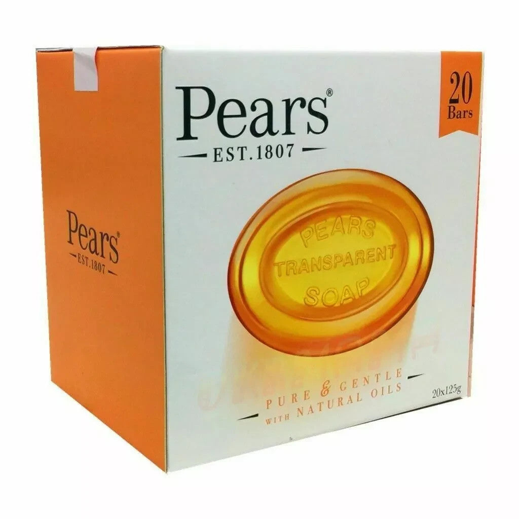 20x 125g Pears Amber Transparent Body Soap Gentle Care Dermatologist Tested Skin