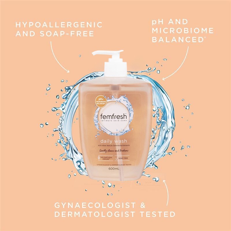 600ml Femfresh Gently Cleans Intimate Area Skin Care Daily Wash Soap Free