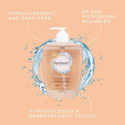 600ml Femfresh Gently Cleans Intimate Area Skin Care Daily Wash Soap Free