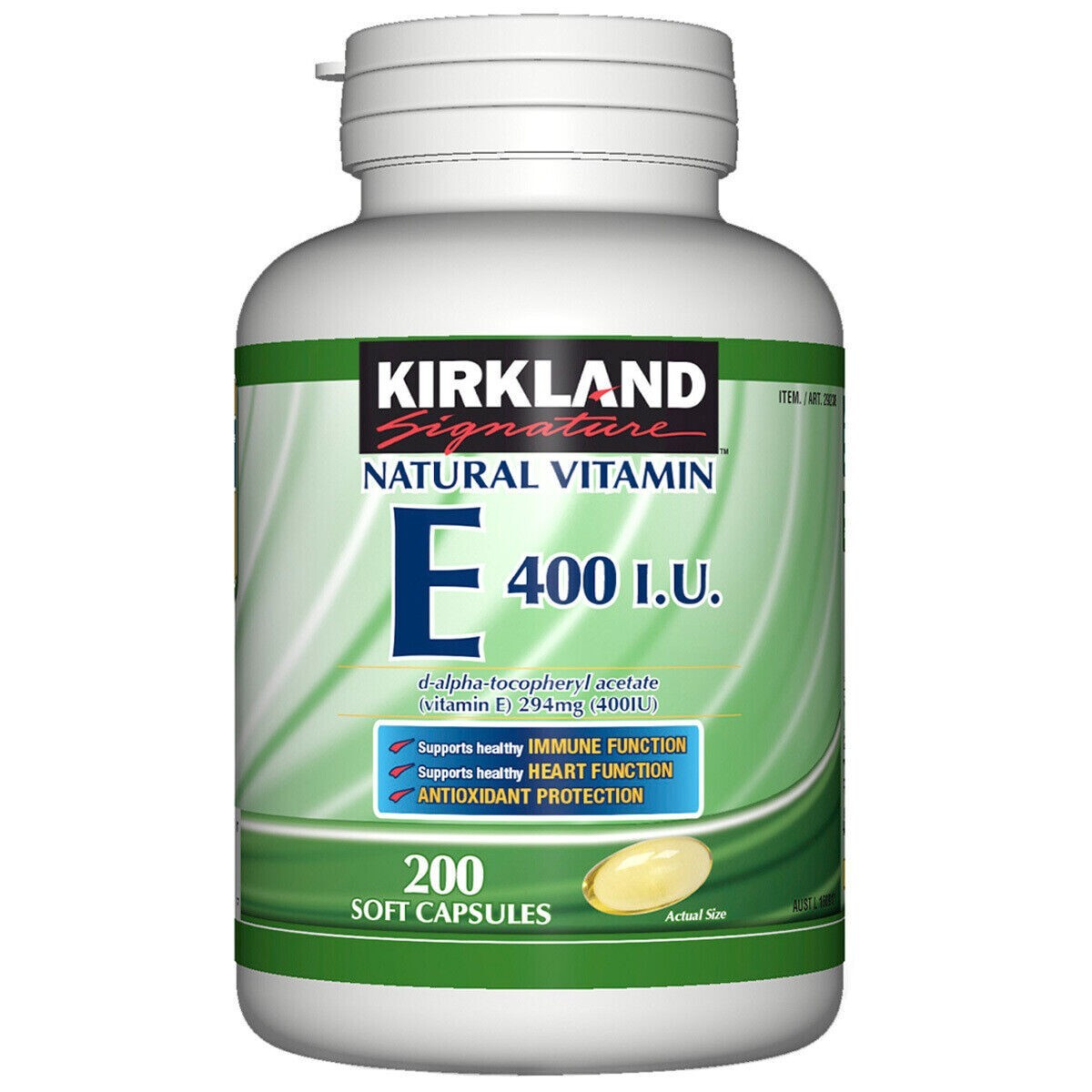 Natural VitaminE 400 IU Support Healthy Immune Heart Function 200 Soft Capsules