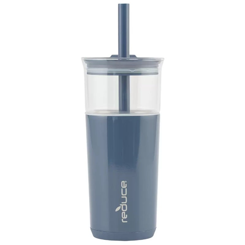 REDUCE Aspen 20oz 590ml Vacuum Insulated Glass Tumbler w/ Lid & Extra Wide Straw