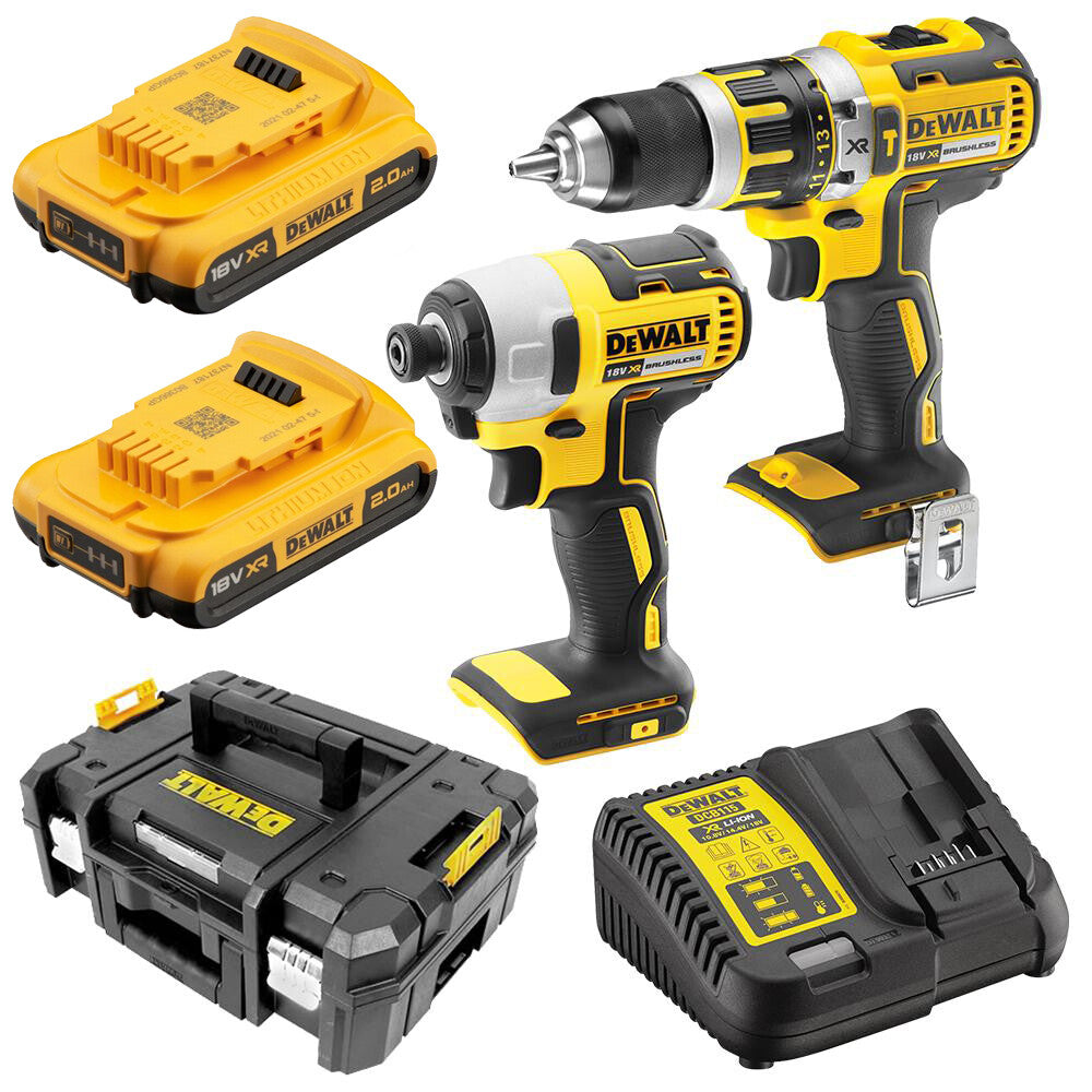 Dewalt Drill Driver Impact Driver DCD777 DCF787 2x 2AH 18V Battery Brushless Kit