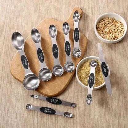 MIU France 15 Pieces 304 18/8 Stainless Steel Magnetic Measuring Cups and Spoons