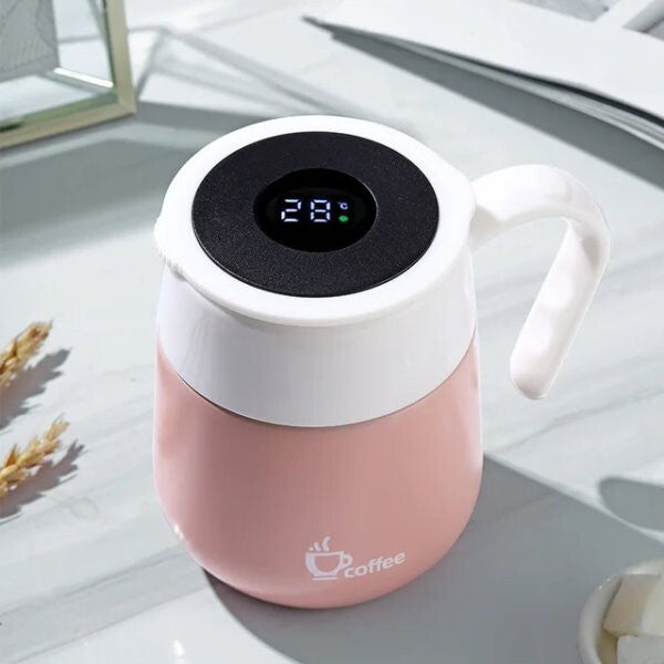Hifuar 460ml Coffee Mug Double Wall Vacuum Insulated with Temperature Display