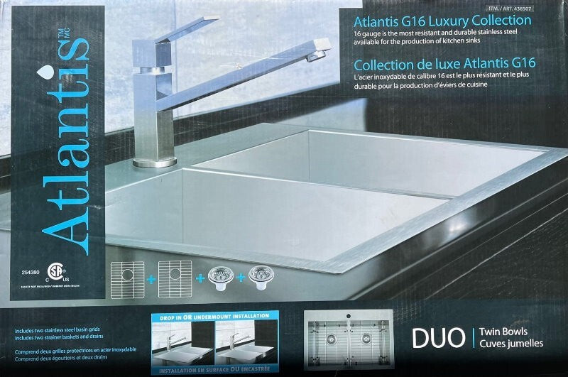 Atlantis G16 Luxury Collection Twin Bowls Stainless Kitchen Sink