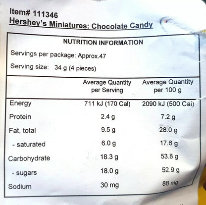 Hershey's Miniatures Assortment Delicious Milk Chocolate Candy Party Pack 1.58Kg