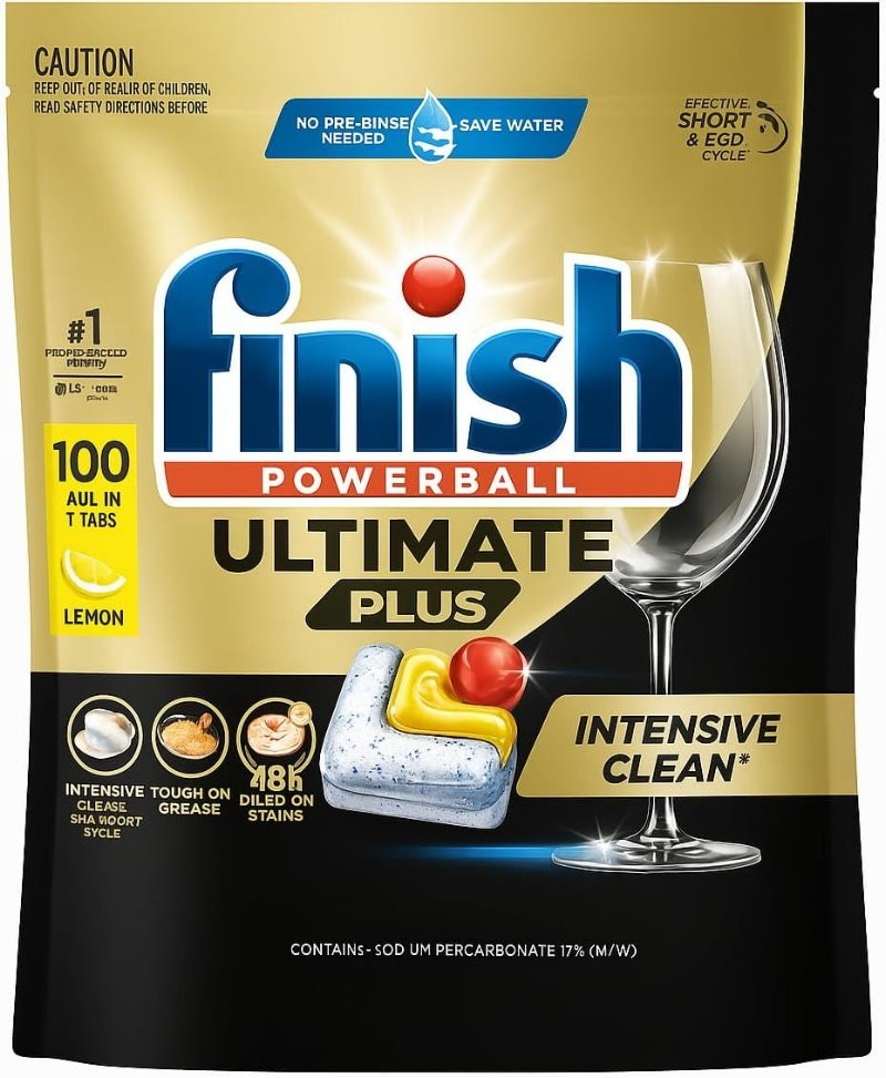 Finish Powerball 100 Count Ultimate Plus Lemon Scent Dishwashing Tablets