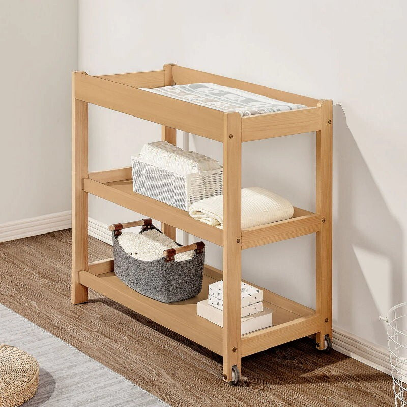 Boori 3 Tier Changer Wood Nursery Multifunctional Changing Table for Newborns