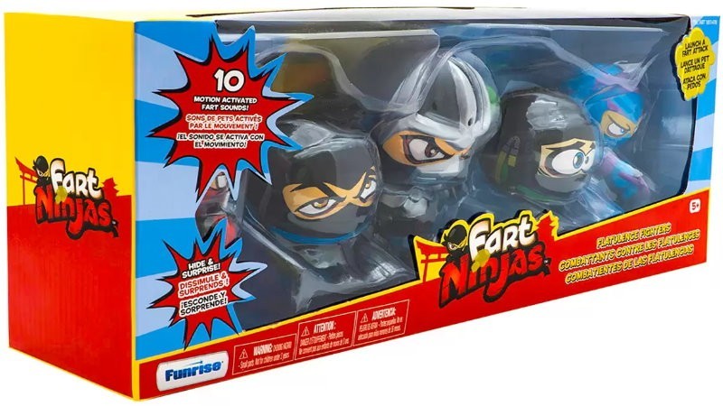 Funrise Fart Ninjas 5 Pack - Flatulence Fighters or Farty Pack - with Fart Sound