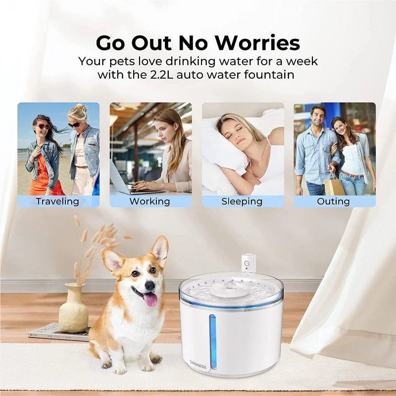 Dogness D08 Smart Sensor Wireless Pet Water Fountain Feeder For Pets Dog/Cat