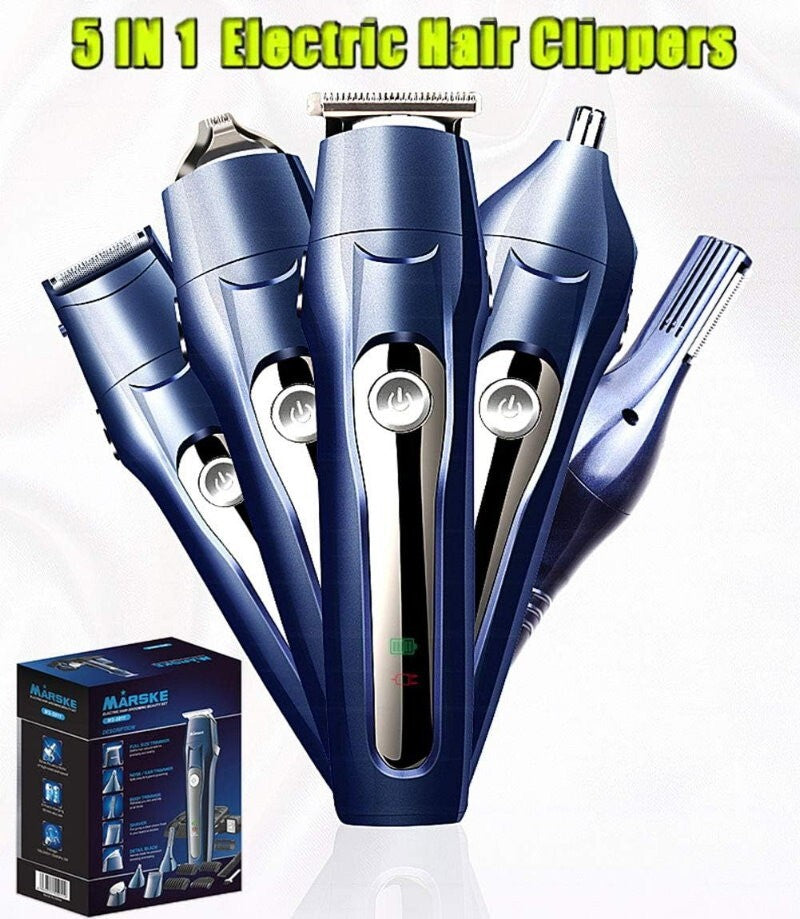 MARSKE 5-in-1 Professional Rechargeable Hair Clipper Multi Grooming Kit