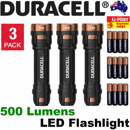 1 to 3-Pack Duracell Ultra 550 Lumens Aluminum LED Flashlight Batteries included