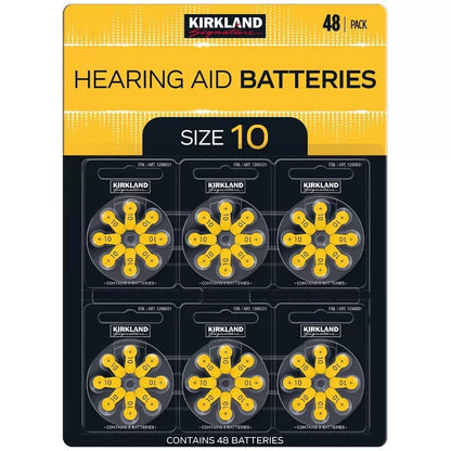 Kirkland Signature 48-Pack Premium Hearing Aid Batteries Size 10, 312, 13, 675