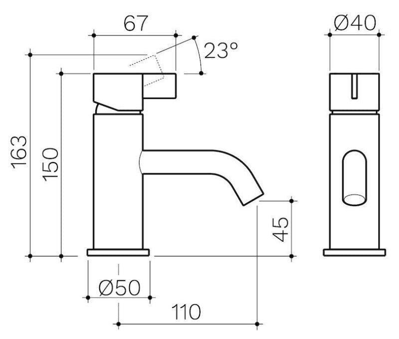 Clark CL10007.B5ACTO Round Blade Basin Mixer Matte Black WELS 5 Star 6L/min