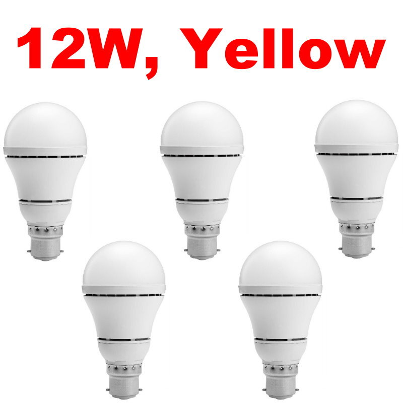 RITEK 5 PCs B22 LED Light Bulb 12W or 10W - No Flash, Non-Toxic, Save 80% Energy