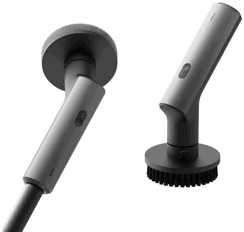 HOTO Cordless Electric Spin Scrubber Adjustable Angles with 6 Brush Heads