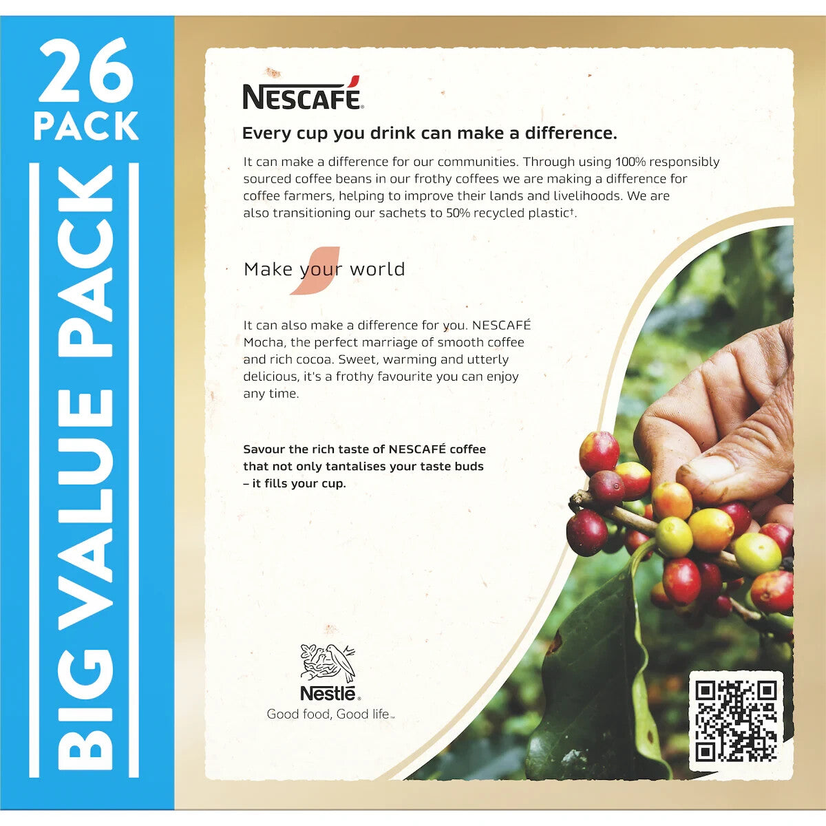 Nescafe Instant Coffee Stick Creamy & Frothy Mocha Cocoa Drink 78 x 16.5g Sachet