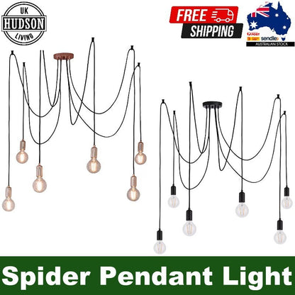 Hudson Living Industrial Studio 6-Light Spider Pendant Light Chandelier