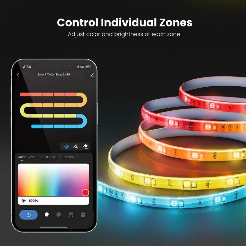 Feit Electric 6m WiFi Smart RGB Colour Changing LED Strip Light with Remote